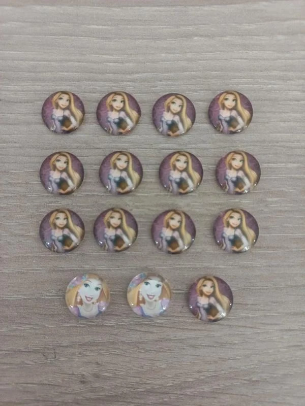 Lot De Cabochons Verre "Raiponce"
